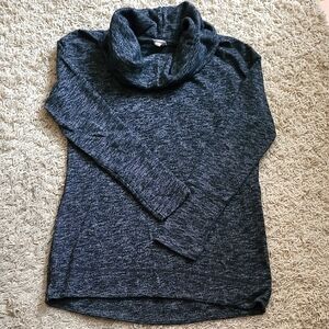 Merona Size L Cowl Neck Tunic Dk Gray Sweater